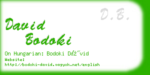 david bodoki business card